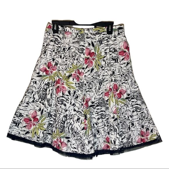 Simply Irresistible Circle Skater Skirt Floral Graffiti Pattern 30 Inch Waist - Picture 2 of 14